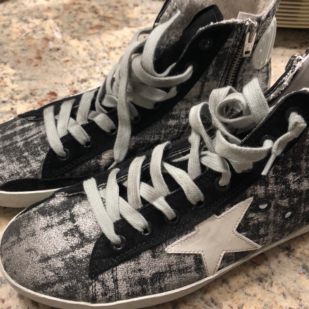 Golden goose Francy new black/grey/gold stripe